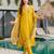 Embroidered mustard viscose party readymade salwar kameez