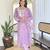 Lavender rayon readymade salwar suit with embroidered work for festival