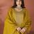Embroidered mustard vichitra silk readymade salwar kameez