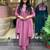 Embroidered onion pink cotton trendy designer salwar kameez