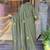 Dark sage green embroidered chanderi silk designer salwar kameez