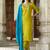 Viscose chanderi green and mustard embroidered trendy salwar kameez