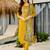 Mustard embroidered roman silk readymade salwar kameez