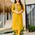 Mustard embroidered roman silk readymade salwar kameez