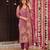 Salwar kameez printed chanderi silk in onion pink