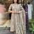 Beige printed with embroidered cotton salwar kameez