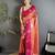 orange soft silk blend intricate rose gold zari weaving dharmavaram saree