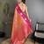orange soft silk blend intricate rose gold zari weaving dharmavaram saree