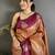 wine soft silk blend intricate rose gold zari weaving dharmavaram saree