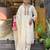 Off white embroidered chinon trendy salwar kameez