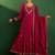 Cherry red color vichitra fabric ethnic and festive wear readymade kurta set
