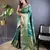 green soft silk blend striped with floral motifs zari jacquard weaving leheriya saree