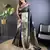 black soft silk blend striped with floral motifs zari jacquard weaving leheriya saree