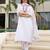 White embroidered viscose designer salwar kameez