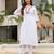 White embroidered viscose designer salwar kameez