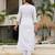 White embroidered viscose designer salwar kameez