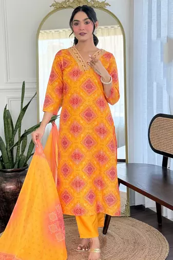 Rayon printed multi colour salwar suit
