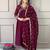 Vichitra silk wine embroidered designer salwar kameez