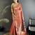 rust orange tissue minakari plain zari weaving paithani saree