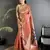 rust orange tissue minakari plain zari weaving paithani saree