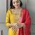 Embroidered mustard festival chanderi cotton readymade salwar kameez
