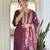 Embroidered wine rayon salwar suit for party