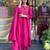 Embroidered hot pink chanderi silk salwar suit