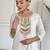 Viscose blend embroidered white salwar suit