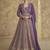 Georgette zari purple readymade floor length gown