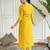 Viscose embroidered trendy salwar kameez in mustard