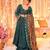 Dark teal embroidered chanderi salwar suit