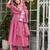 Pink embroidered chanderi silk anarkali salwar kameez