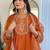 Vichitra silk rust embroidered salwar kameez