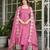 Pink embroidered chanderi silk anarkali salwar kameez