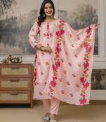 Light pink cotton printed trendy salwar kameez