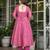 Pink embroidered chanderi silk anarkali salwar kameez