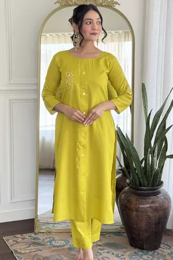 Silk embroidered pear trendy salwar kameez