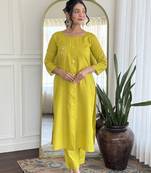 Silk embroidered pear trendy salwar kameez