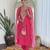 Vichitra silk embroidered straight salwar kameez in rani pink
