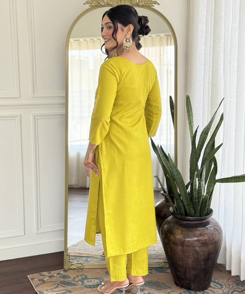 Silk embroidered pear trendy salwar kameez