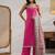 Pink printed cotton straight suit set with dupatta