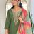 Embroidered mahendi green rayon salwar suit for party