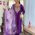 Embroidered purple rayon salwar suit for party
