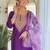 Embroidered purple rayon salwar suit for party