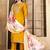 Embroidered mustard rayon salwar suit for party