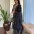 Embroidered black viscose readymade salwar kameez