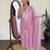 Mauve pink embroidered viscose salwar kameez