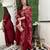 Embroidered maroon chanderi viscose festival trendy salwar kameez