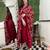 Embroidered maroon chanderi viscose festival trendy salwar kameez