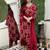 Embroidered maroon chanderi viscose festival trendy salwar kameez
